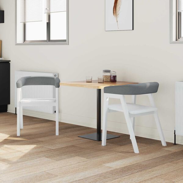 vidaXL Krzesła jadalne 2 pcs Biały 54 x 57 x 73 cm Lite drewno gumowe