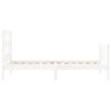 vidaXL Rama ł&oacute;żka z wezgłowiem, biała, lite drewno