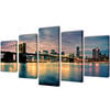 vidaXL Zestaw obraz&oacute;w Canvas 200 x 100 cm Rzeka z Mostem Brooklińskim