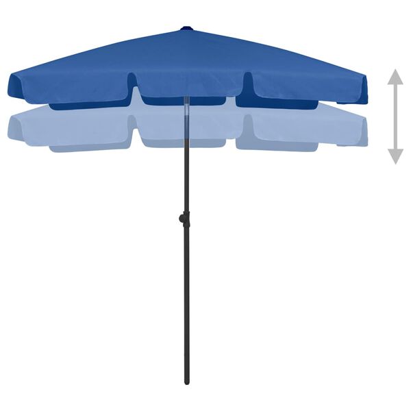 vidaXL Parasol plażowy, niebieski, 180x120 cm
