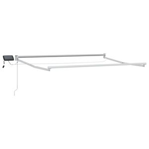 vidaXL Manual Awning Frame with Solar LED 3 x 2 m Biały
