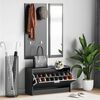 vidaXL Szafka na buty z lustrem i wieszakiem, czarna