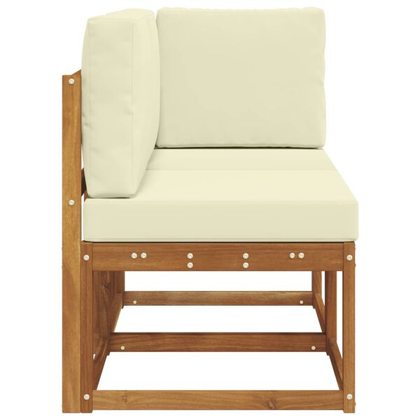 vidaXL Modułowa sofa na zewnątrz 2 Sztuka Naturalny i Kremowy