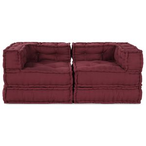 vidaXL Modularna jednostka sofy 2 pcs Bordowy 140 x 70 x 56 cm tkanina