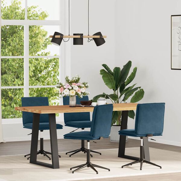 vidaXL Krzesła stołowe, 4 szt., niebieskie, obite aksamitem