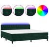 vidaXL Ł&oacute;żko kontynentalne z materacem i LED zielony aksamit 200x200cm
