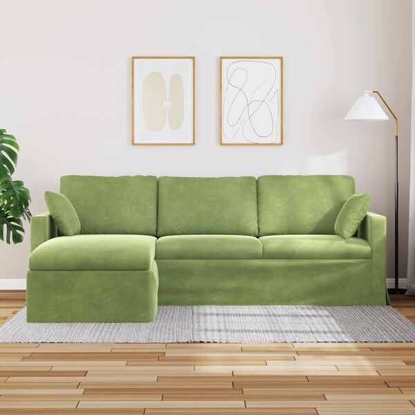 vidaXL Sofa Jasnozielony 198 x 134 x 80 cm Aksamit