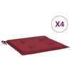 vidaXL Poduszki na krzesła ogrodowe, 4 szt., winna czerwień 50x50x3 cm