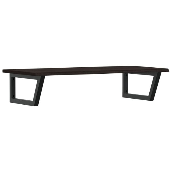 vidaXL P&oacute;łka ścienna pod umywalkę, stal i lite drewno dębowe