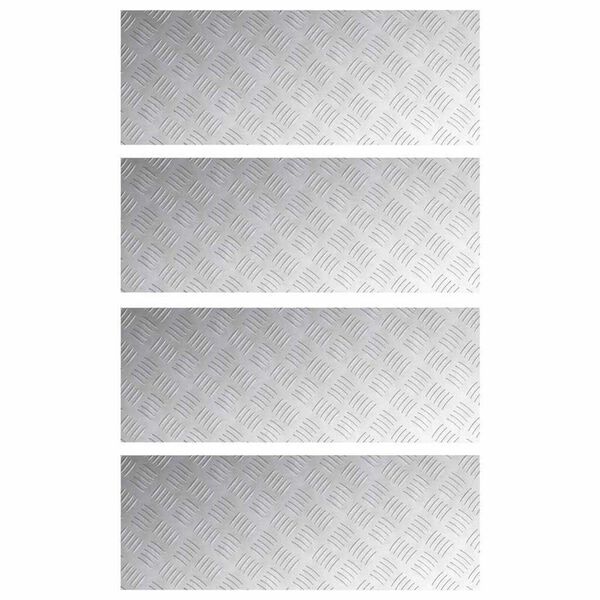 vidaXL Stopień Prostokątny 4 pcs Srebrny 80 x 30 cm Aluminium
