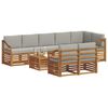 vidaXL Zestawy sof 9 pcs Naturalny i Jasny Szary Lite Drewno Akacji