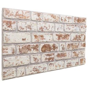 vidaXL Panele ścienne 10 pcs Czerwony i Biały 100 x 50 cm Pianka EPS