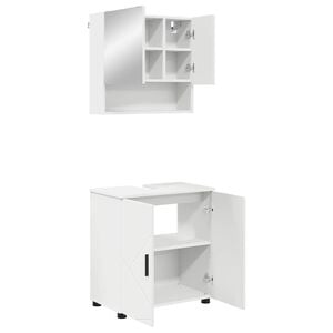 vidaXL Zestaw mebli łazienkowych Montowane na ścianie 2 pcs Biały