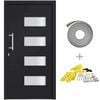 vidaXL Drzwi frontowe, aluminium i PVC, antracytowe, 100x210 cm