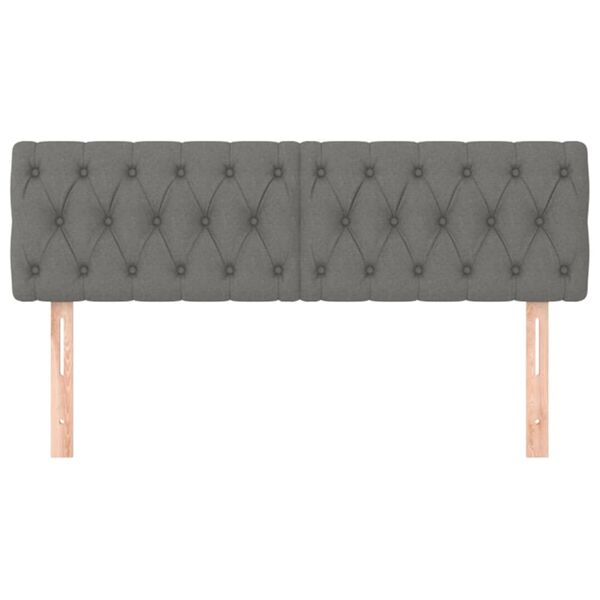 vidaXL Zagł&oacute;wki, ciemnoszare, 144x7x78/88 cm, tkanina