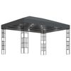 vidaXL Altana ze sznurem lampek LED, 3x4 m, antracytowa