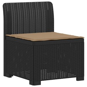 vidaXL Sofa Ogrodowa 1-osobowa z Poduszką w Wyglądzie Rattanowym PP