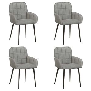 vidaXL Krzesła jadalne 4 pcs Welur jasnoszary 57 x 50 x 85 cm