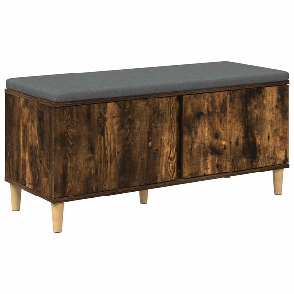 vidaXL Ławka w przedpokoju z poduszką Dąb wędzony 60 x 38 x 46 cm