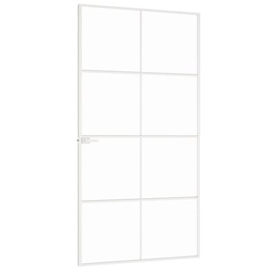 vidaXL Drzwi wewnętrzne, białe, 102x201,5 cm, szkło i aluminium