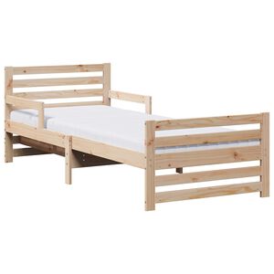 vidaXL Stelaż ł&oacute;żka z rozkładaną matą Z zagł&oacute;wkiem Brązowy 80 x 200 cm