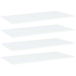 vidaXL P&oacute;łki na książki, 4 szt., białe, 80x20x1,5 cm