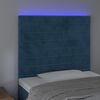 vidaXL Zagł&oacute;wek do ł&oacute;żka z LED ciemnoniebieski, 90x5x118/128 cm