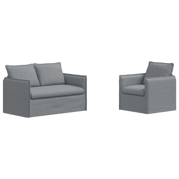 vidaXL Sofa 2 pcs Jasnoszary