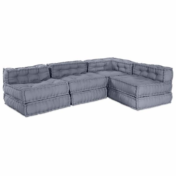 vidaXL Modułowa sofa 4 pcs Szary tkanina