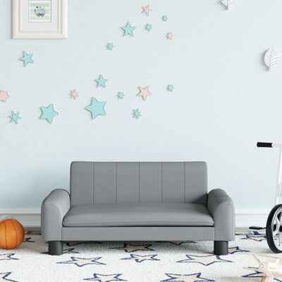vidaXL Sofa dla dzieci, jasnoszara, 70x45x30 cm, obita tkaniną
