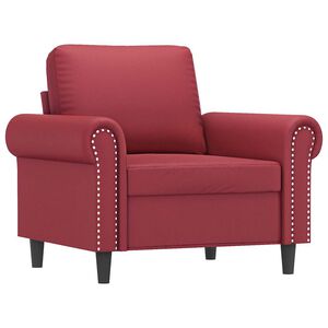 vidaXL Fotel, winna czerwień, 60 cm, obity sztuczną sk&oacute;rą