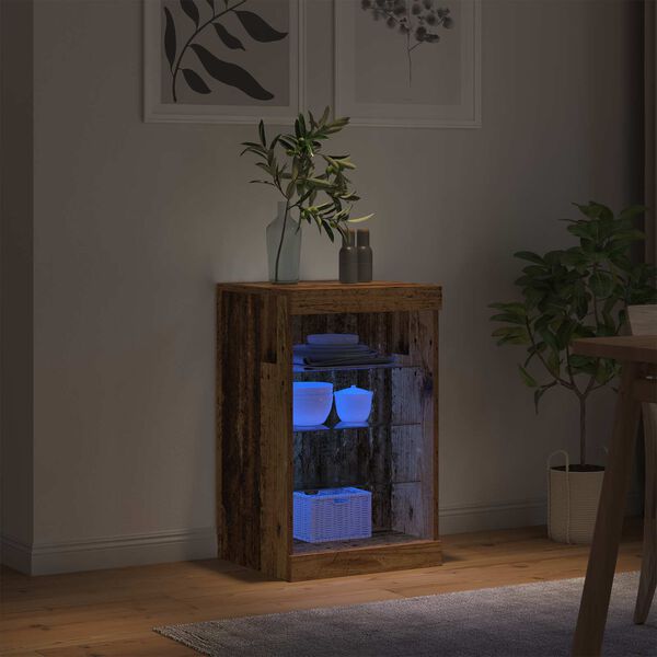 vidaXL Komoda LED Stare drewno 41 x 37 x 67 cm Materiał drewnopochodny