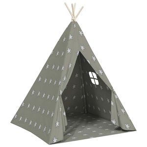 vidaXL Namiot tipi dla dzieci, torba, poliester, szary, 115x115x160 cm