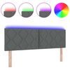 vidaXL Zagłówek Ze LED Lights Z zagłówkiem Szary 144 cm tkanina