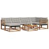 vidaXL Zestaw sof na zewnątrz z poduszką 7 pcs Naturalny i Jasny Szary