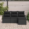vidaXL Zestaw Sof 4 pcs Czarny polirattan