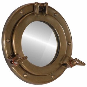 vidaXL&nbsp;Lustro wiszące w kształcie bulaja,&nbsp;&Oslash;23 cm,&nbsp;aluminium i szkło
