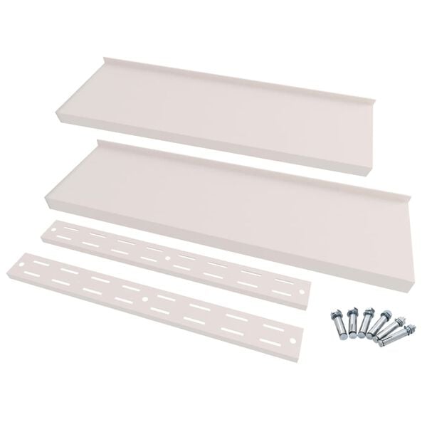 vidaXL Wiszące p&oacute;łki ścienne, 2 poziomy, 2 szt., stal, 300x30 cm