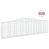 vidaXL Kosze gabionowe, 20 szt, 400x30x100/120cm, galwanizowane żelazo