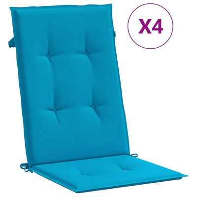 vidaXL Poduszki na krzesła ogrodowe, 4 szt., niebieskie, 120x50x3 cm
