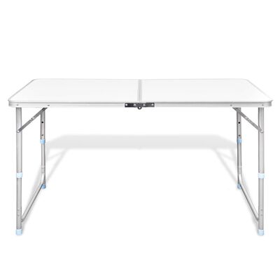 Składany, aluminiowy stół kempingowy z regulacją wysokości 120 x 60 cm