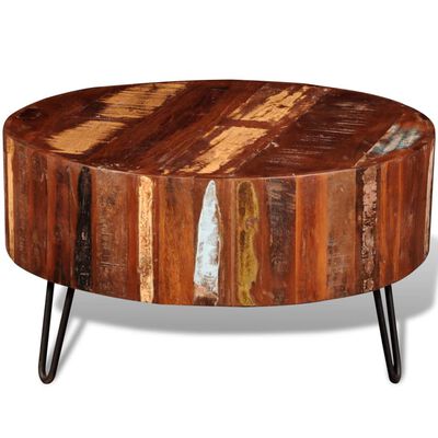 vidaXL Okrągły stolik kawowy z drewna odzyskanego