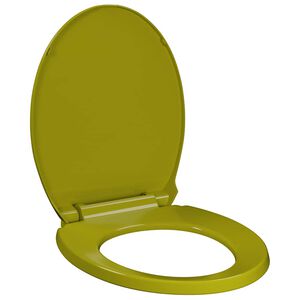 vidaXL Cicho zamykana deska sedesowa, zielona, owalna