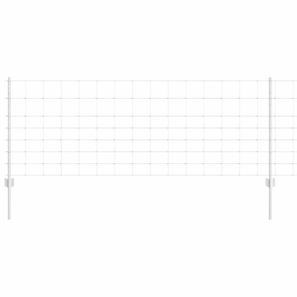vidaXL Ogrodzenie z słupkiem Srebrny 0,8 x 50 m Stal