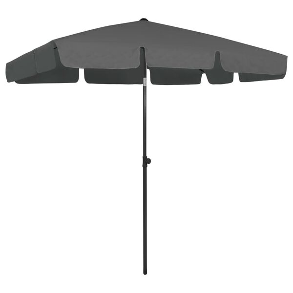 vidaXL Parasol plażowy, antracytowy, 200x125 cm