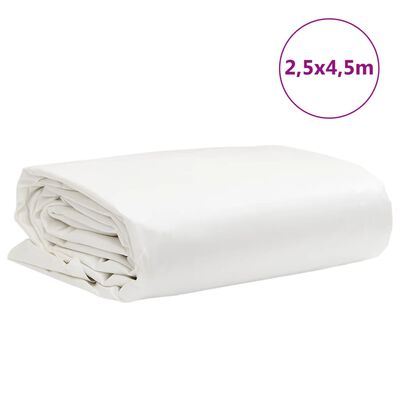 vidaXL Plandeka, biała, 2,5x4,5 m, 650 g/m²