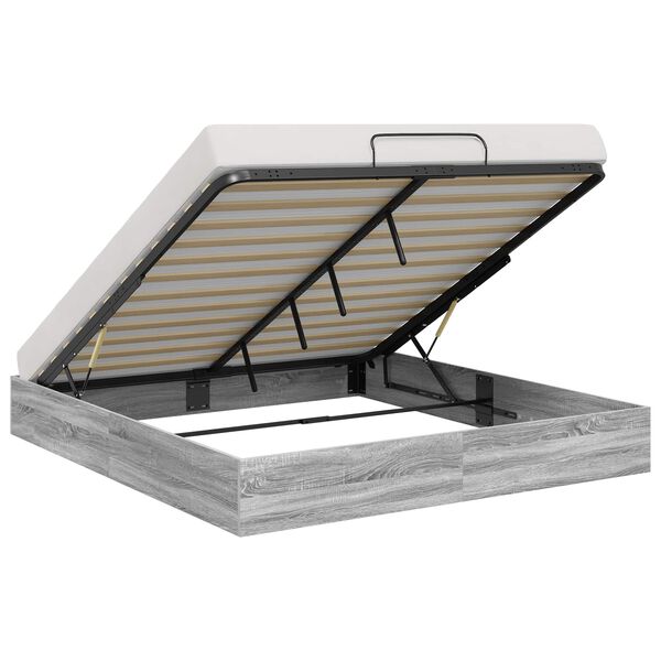 vidaXL Ł&oacute;żko otomanowe Szary Sonoma 203 x 180 x 25 cm