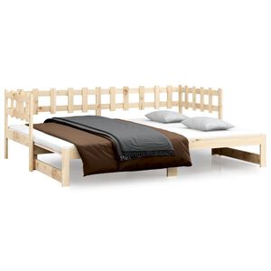 vidaXL Ł&oacute;żko rozsuwane, 2x(90x200) cm, lite drewno sosnowe