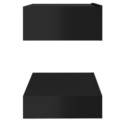 vidaXL Szafki nocne, 2 szt., wysoki połysk, czarne, 60x35 cm, płyta