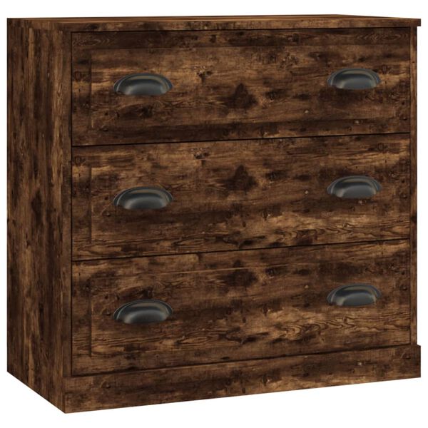 vidaXL Szafki, 3 szt., przydymiony dąb, materiał drewnopochodny